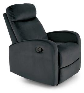 Fotoliu rabatabil WONDER, stofa catifelata negru - Bluvel 19, 75x95/14