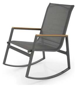 Scaun de gradina ZLATAN, gri inchis, plasa/polipropilena/metal, 62x86x