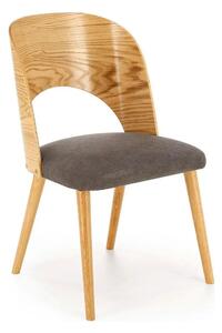 Scaun CADIZ, stejar/gri, stofa/placaj/lemn, 52x58x83 cm