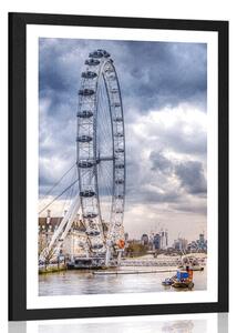 Poster cu passepartout Londra unică și râul Tamisa