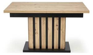 Masa extensibila LAMELLO, stejar/negru, PAL laminat, 160/210x90x76 cm