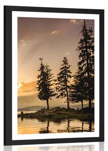 Poster cu passepartout lac de munte