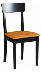 Scaun HUGO 1, galben mustar/negru, stofa catifelata/lemn de fag, 43x40