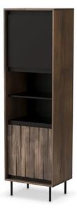 Biblioteca SWING W-1, nuc/negru, PAL laminat/metal, 53x40x179 cm