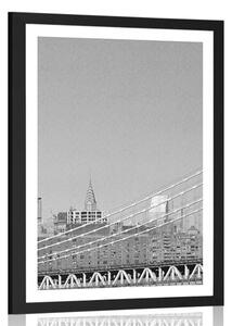 Poster cu passepartout zgârie-nori în New York în design alb-negru