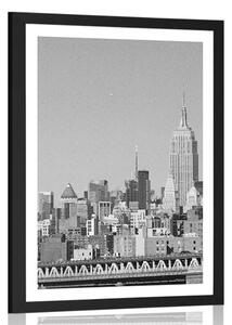 Poster cu passepartout New York magic în design alb-negru