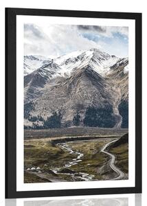 Poster cu passepartout panoramă montană frumoasă