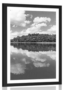 Poster cu passepartout natura în perioada de vară în design alb-negru