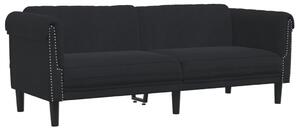 Canapea cu 3 locuri, Negru, catifea