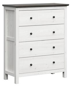 Comoda HESEN, alb/pin larico, PAL, 101x44x120 cm