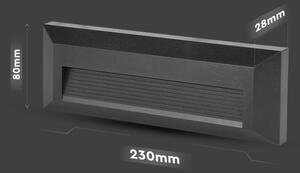 Corp de iluminat LED de exterior pentru scări LED/3W/230V IP65 4000K negru