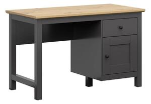 Birou HESEN, gri grafit/stejar artisan, PAL, 120x60x75 cm
