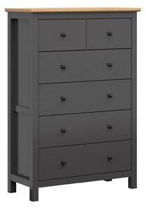 Comoda HESEN, gri grafit/stejar artisan, PAL melaminat, 101x44x145 cm
