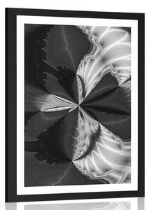 Poster cu passepartout abstracție artistică în design alb-negru