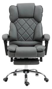 Scaun directorial, suport picioare, funcție recliner, SIB 818-2, Piele ecologica, Gri