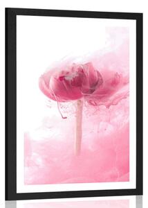 Poster cu passepartout floare roz în design interesant