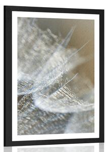 Poster cu passepartout păpădie macro pe fundal