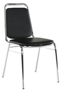 Scaun ZEKI, negru, piele ecologica/metal, 45x58x82 cm