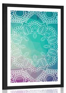 Poster cu passepartout Mandala pastelată