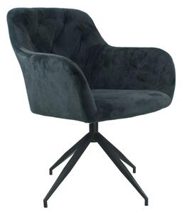 Scaun rotativ VELEZA NEW, gri inchis/negru, stofa catifelata/metal, 6