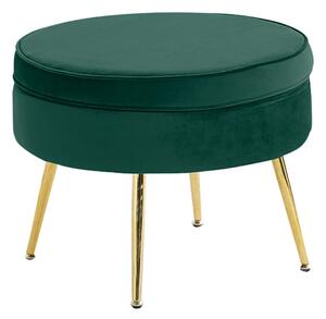 Taburet NOBLIN TIP 1, stofa catifelata verde smarald, 51x51x41 cm