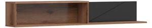 Polita FORN, nuc/negru mat, PAL melaminat, 156x22x25 cm