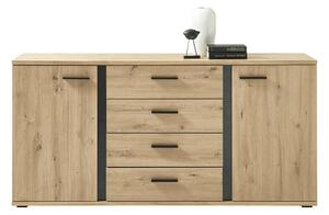 Comoda KANODE, stejar artisan/negru, PAL laminat, 170x40x84 cm