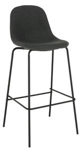 Scaun bar MARIOLA 2 NEW, gri inchis/negru, stofa clasica/metal, 49x51x