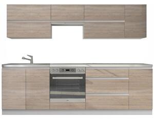 Set bucatarie LINE, stejar sonoma, PAL laminat, 260 cm