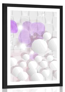 Poster cu passepartout orhidee pe fundal abstract