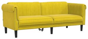 Canapea cu 3 locuri, galben, catifea
