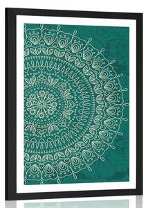 Poster cu passepartout Mandala pictată manual