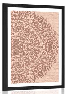 Poster cu passepartout Mandala florală