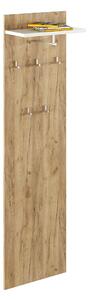 Cuier perete RIOMA TYP 19, stejar artisan/alb, DTD laminat, 50x25x181