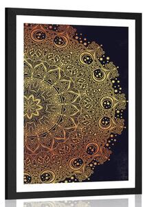 Poster cu passepartout Mandala orientală aurie