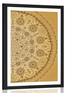 Poster cu passepartout Mandala ornamentală cu dantelă