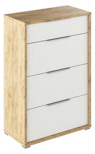 Comoda RIOMA TYP 22, stejar artisan/alb, DTD laminat, 75x38x112 cm