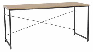 Masa birou MELLORA, stejar/negru, DTD laminat/metal, 150x60x72 cm
