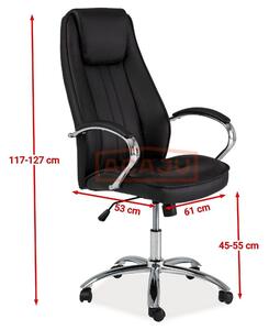 Scaun ergonomic profesional negru Q-036, 61X53X117/127