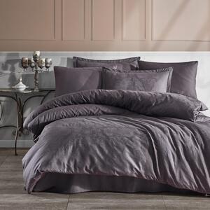 Set lenjerie pat jaquard ARVEN, bumbac, gri, 240x260 cm, cu cearceaf p