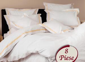 Set lenjerie pat 8PCS12, bumbac, alb, 240x260 cm, cu cearceaf pat, cea