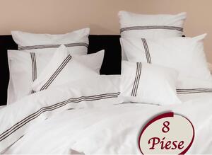 Set lenjerie pat 8PCS10, bumbac, alb, 240x260 cm, cu cearceaf pat, cea