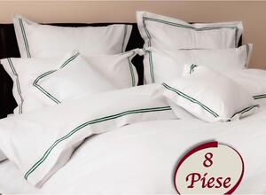 Set lenjerie pat 8PCS14, bumbac, alb, 240x260 cm, cu cearceaf pat, cea