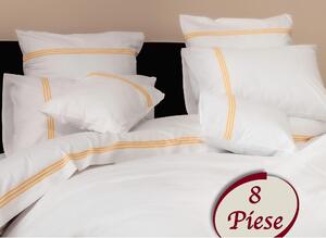 Set lenjerie pat 8PCS11, bumbac, alb, 240x260 cm, cu cearceaf pat, cea