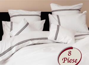 Set lenjerie pat 8PCS13, bumbac, alb, 240x260 cm, cu cearceaf pat, cea