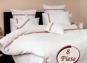 Set lenjerie pat 8PCS1, bumbac, alb, 240x260 cm, cu cearceaf pat, cear