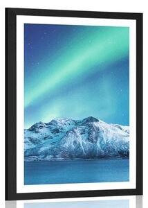 Poster cu passepartout aurora polară arctică