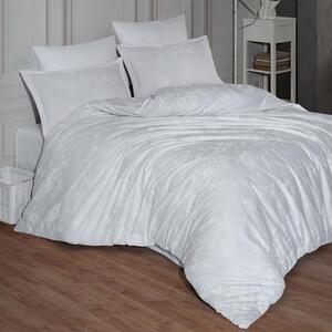 Set lenjerie pat clasy king size ARNOR V1, bumbac, alb, 240x260 cm, cu