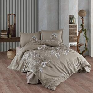Set lenjerie pat clasy king size MOHANA V2, bumbac, bej, 240x260 cm, c