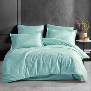 Set lenjerie pat damasc GROS, bumbac, verde menta, 220x240 cm, cu cear